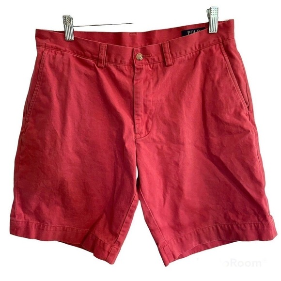 Polo Ralph Lauren 33 Classic Fit 9” Chino Shorts Salmon Pink Cotton Pock… - Picture 1 of 8